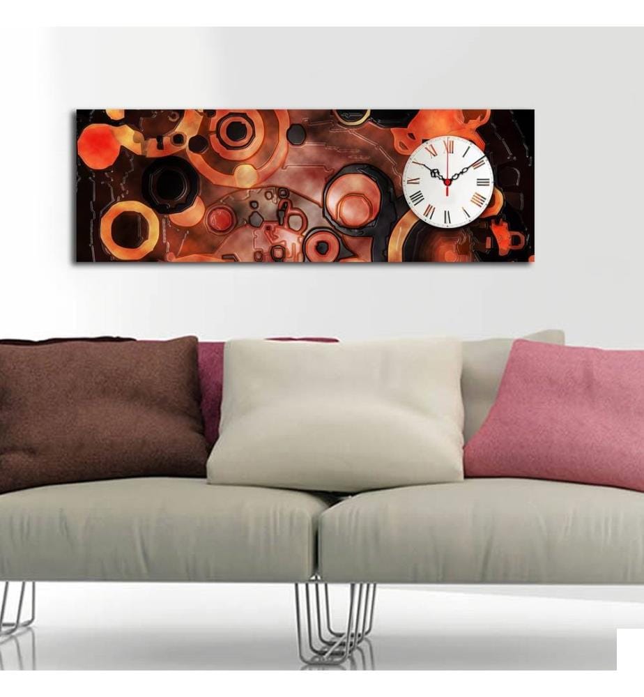Horloge murale décorative en toile, Multicolore, Suede Canvas