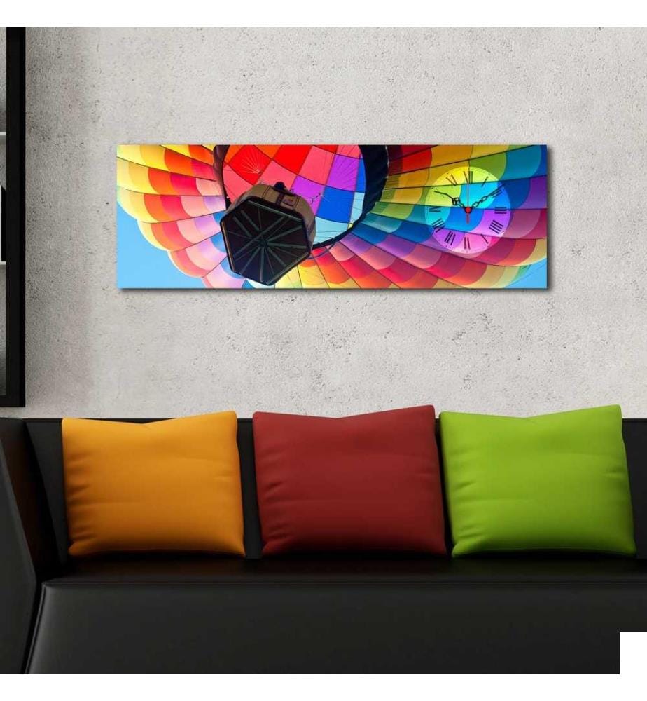 Horloge murale décorative en toile, Multicolore, Suede Canvas