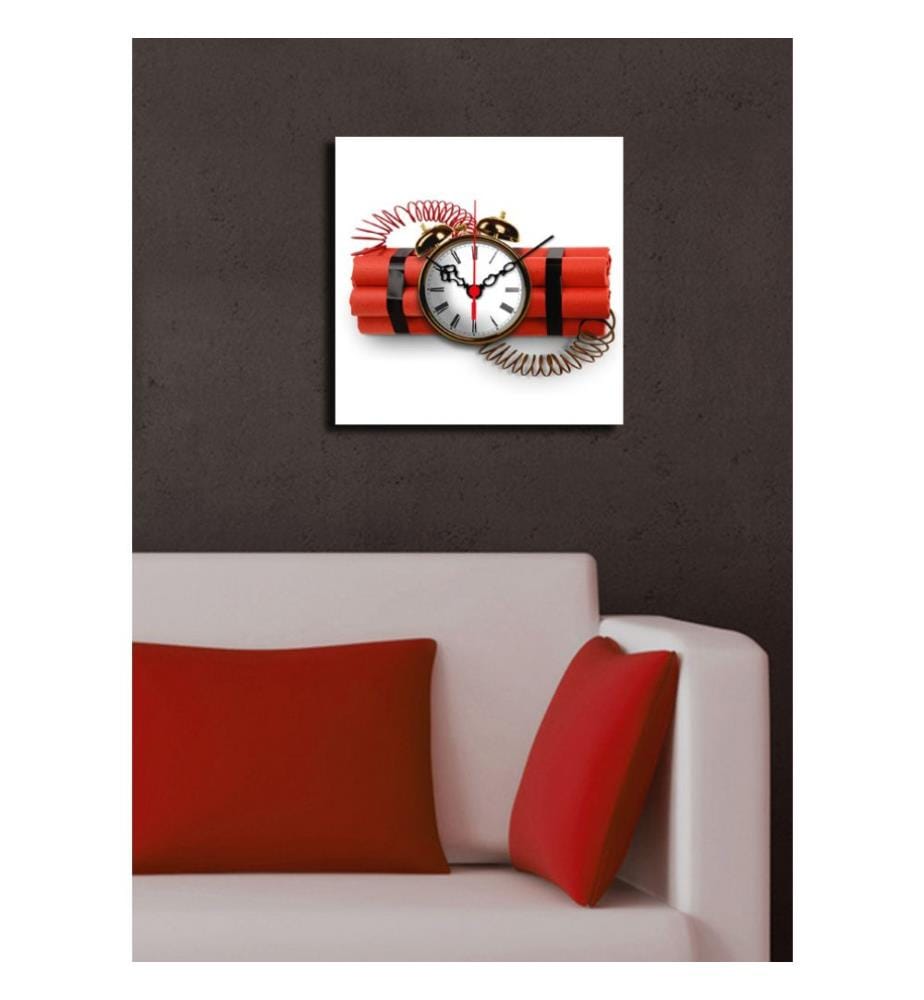 Horloge murale décorative en toile, Multicolore, Suede Canvas