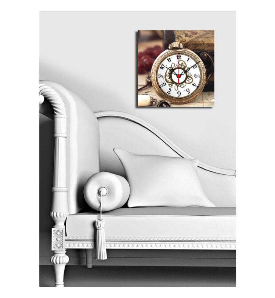 Horloge murale décorative en toile, Multicolore, Suede Canvas