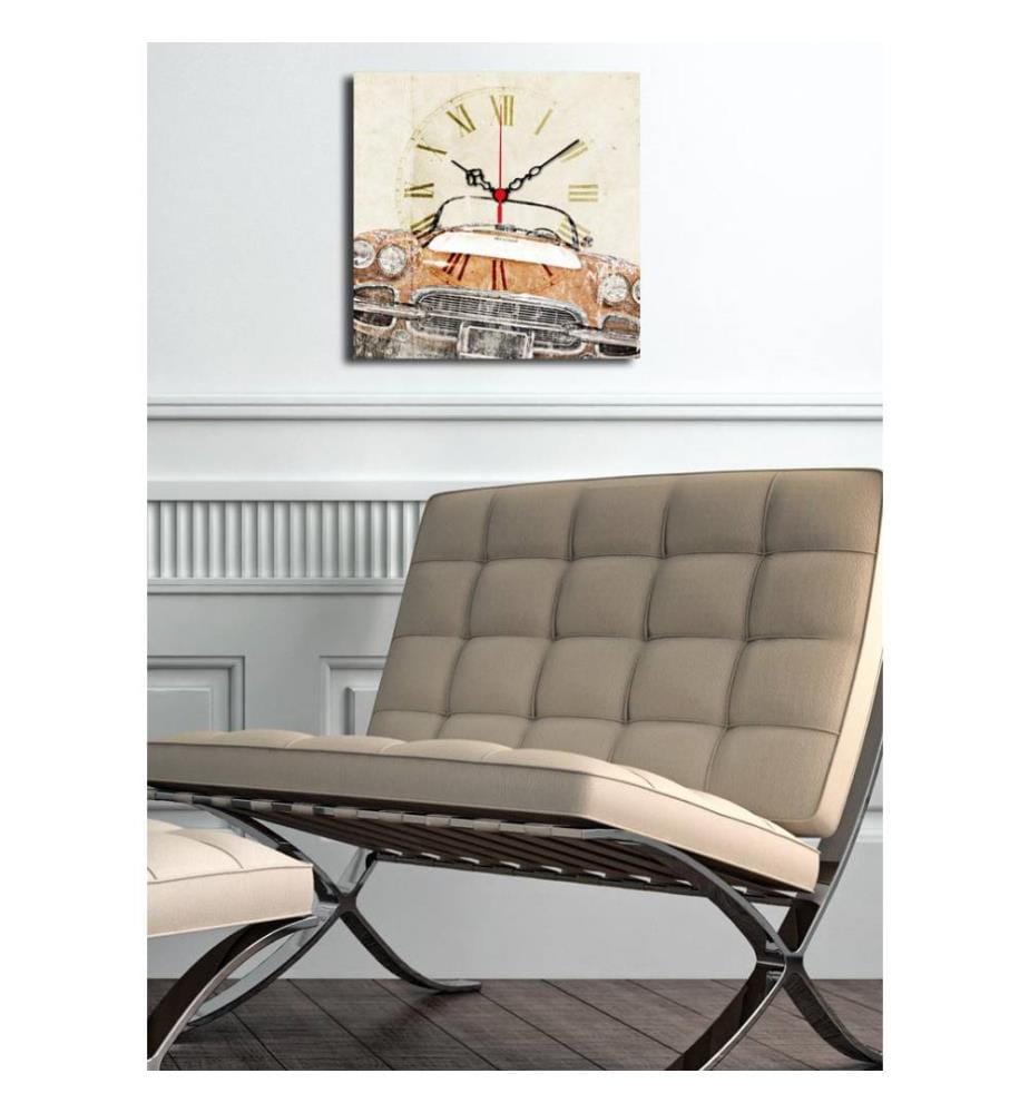 Horloge murale décorative en toile, Multicolore, Suede Canvas