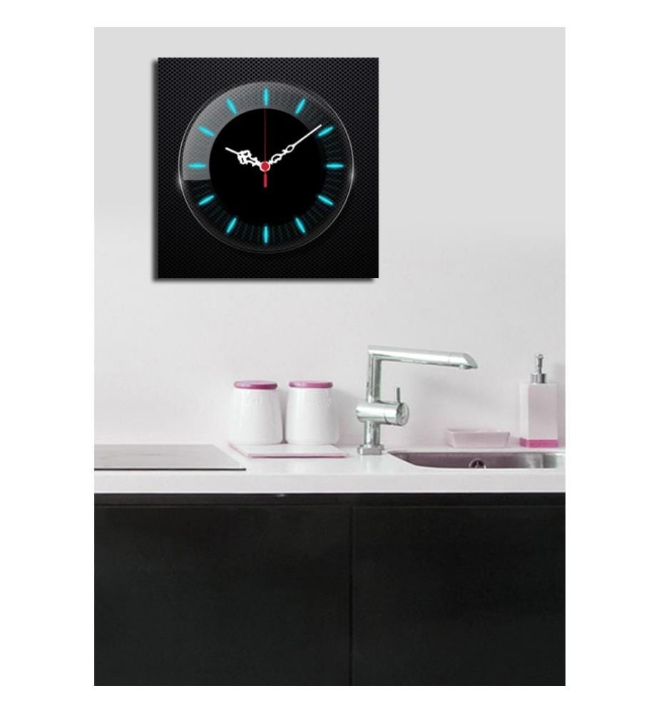 Horloge murale décorative en toile, Multicolore, Suede Canvas