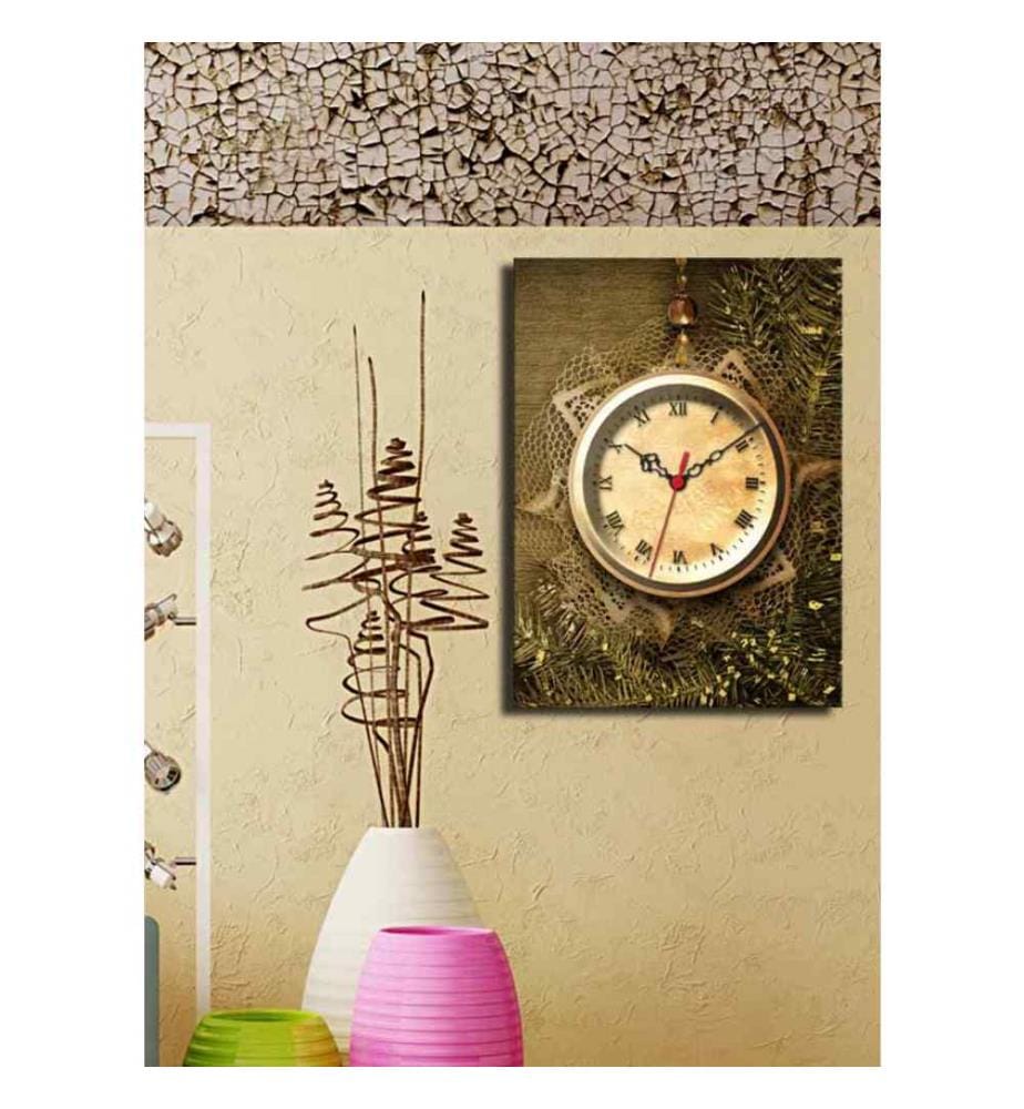 Horloge murale décorative en toile, Multicolore, Suede Canvas