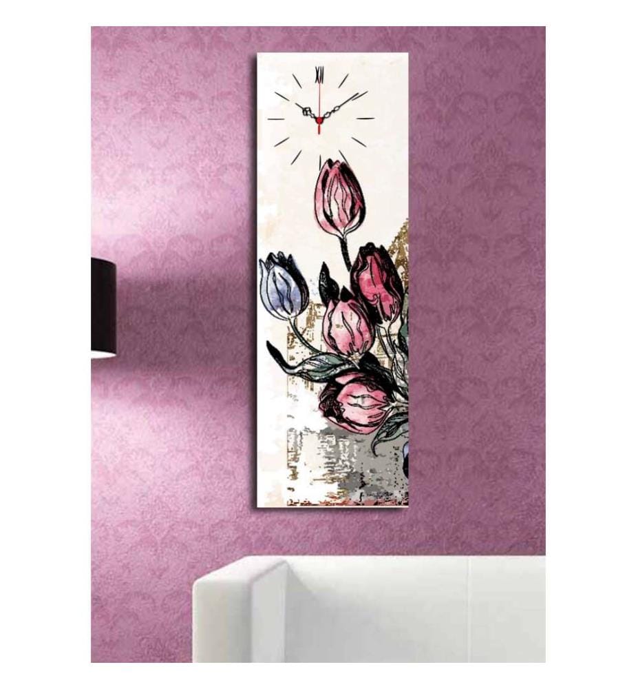 Horloge murale décorative en toile, Multicolore, Suede Canvas