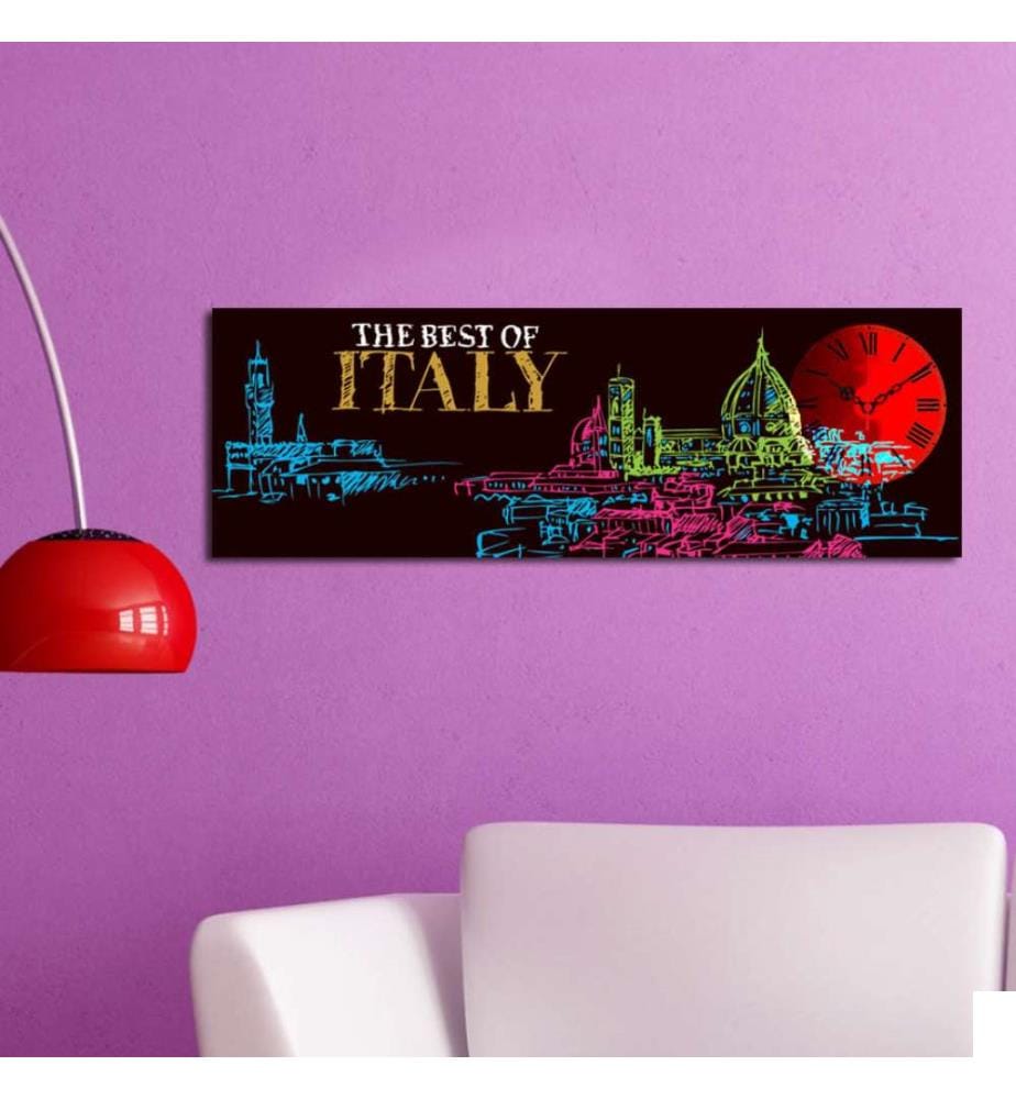 Horloge murale décorative en toile, Multicolore, Suede Canvas