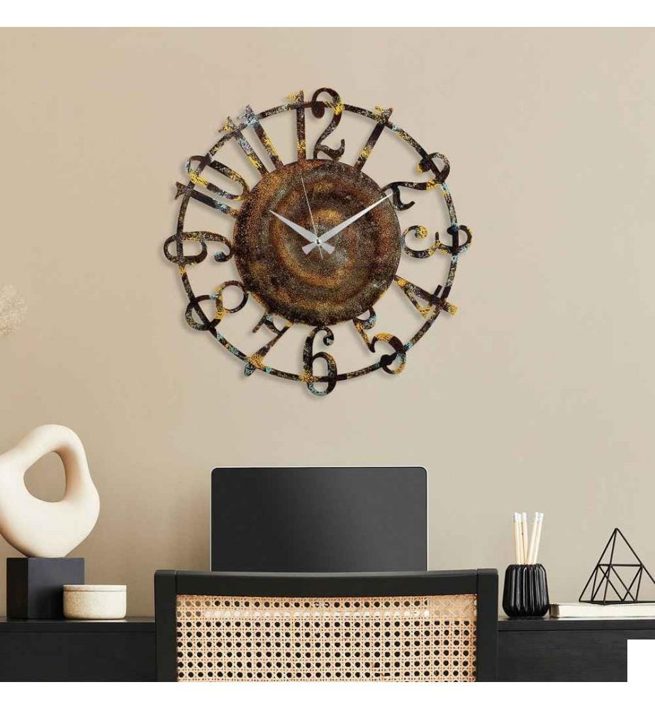 Horloge murale décorative en métal, multicolore, métal