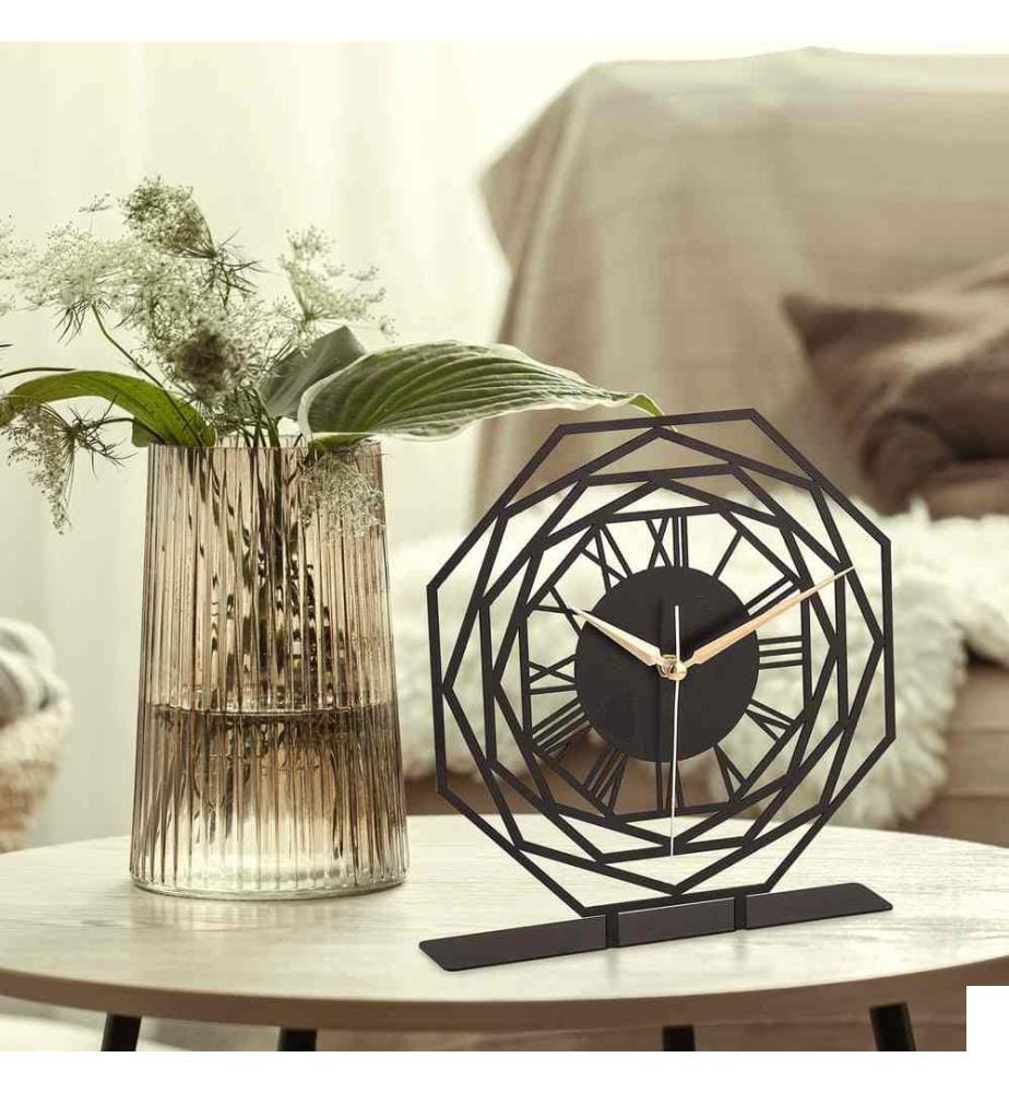 Horloge décorative, noire, 100% métal