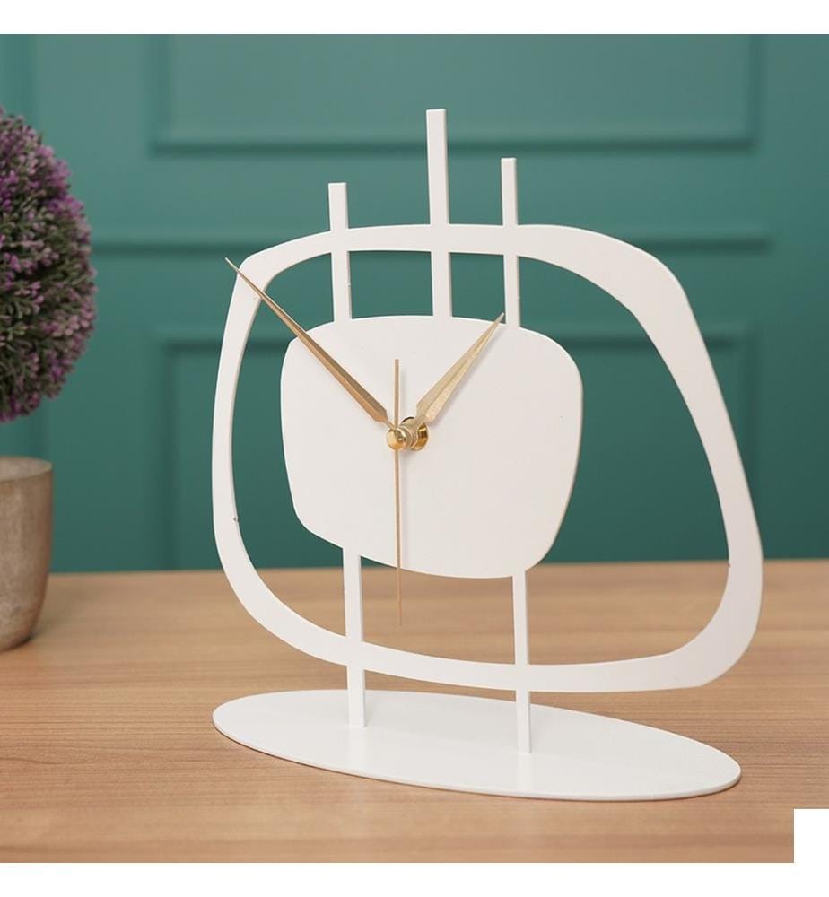 Horloge décorative, blanche, 100% métal
