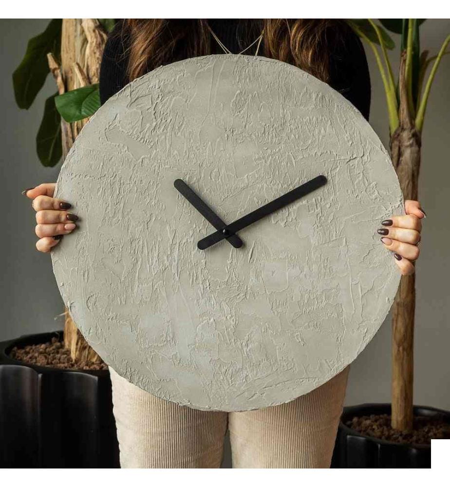 Horloge murale décorative en métal, gris, acier