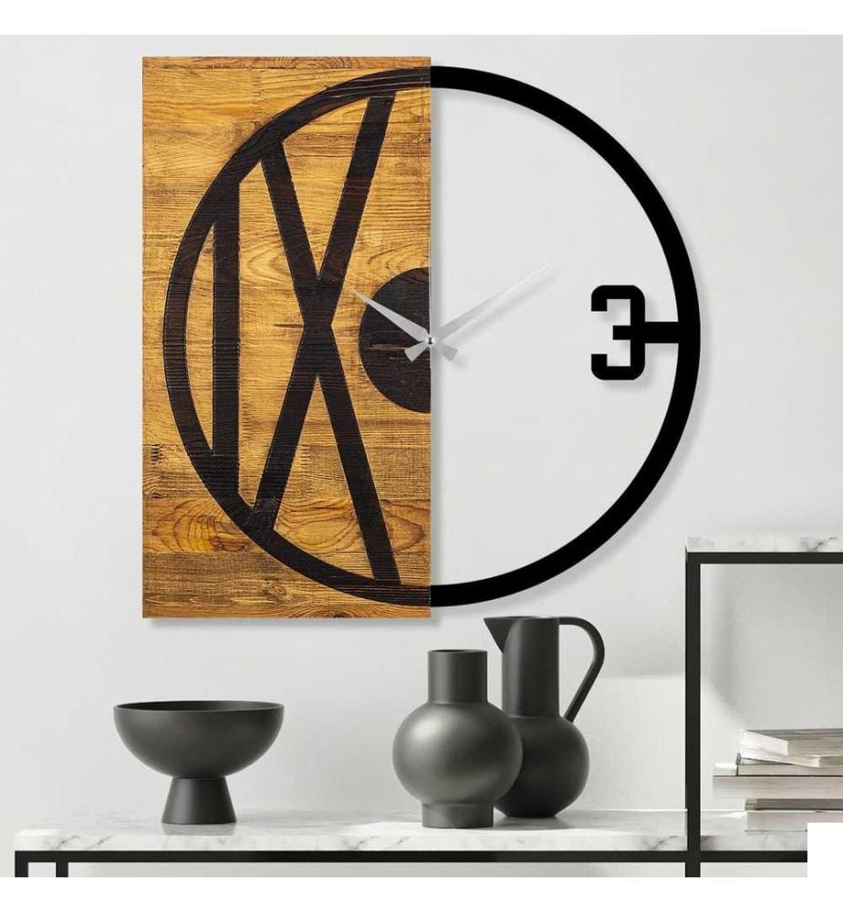 Horloge murale décorative en bois, noyer noir, bois