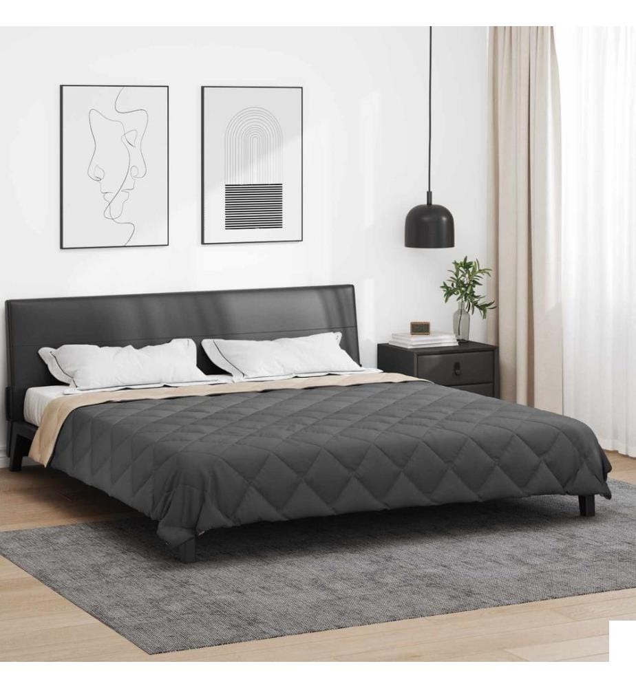 Duvet d'été simple Anthracite et Taupe 240 x 200 cm Microfibre