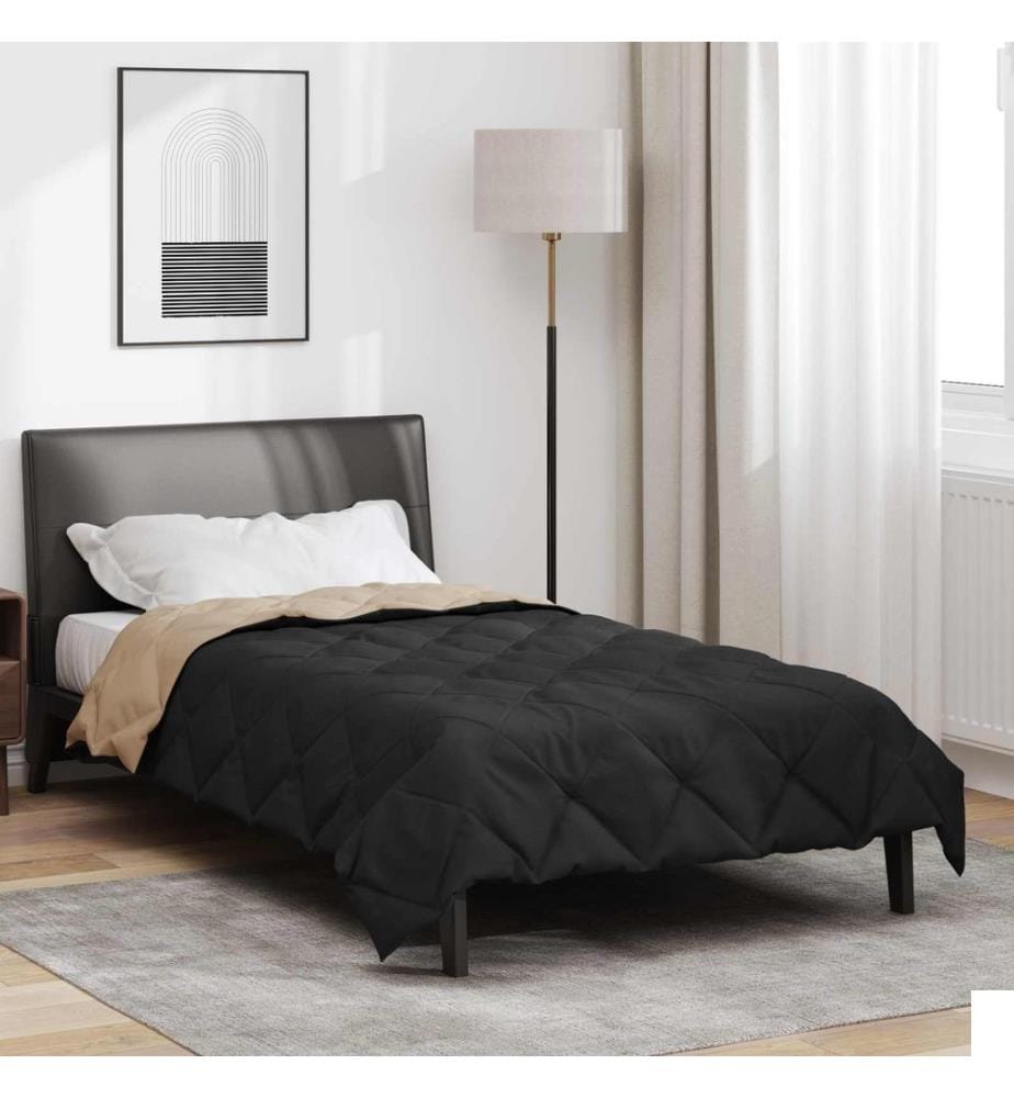 Duvet complet toute l'année Noir et Taupe 220 x 135 cm