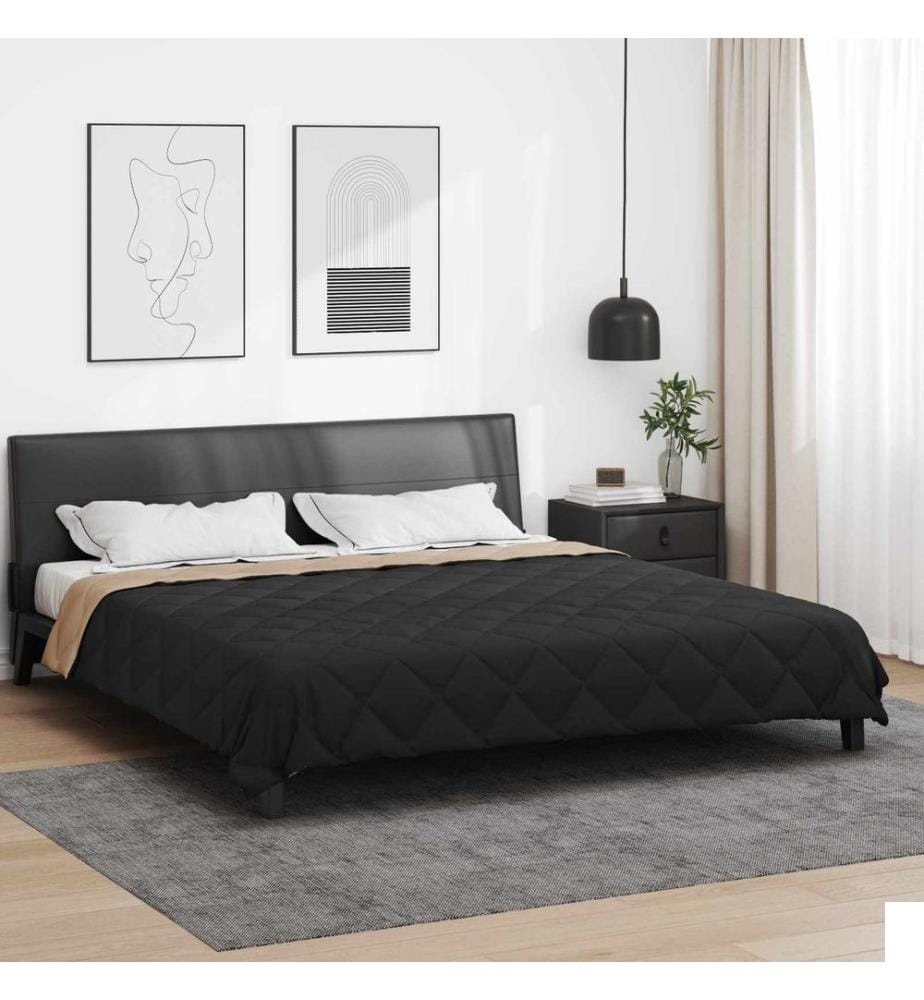 Duvet complet toute l'année Noir et Taupe 240 x 260 cm