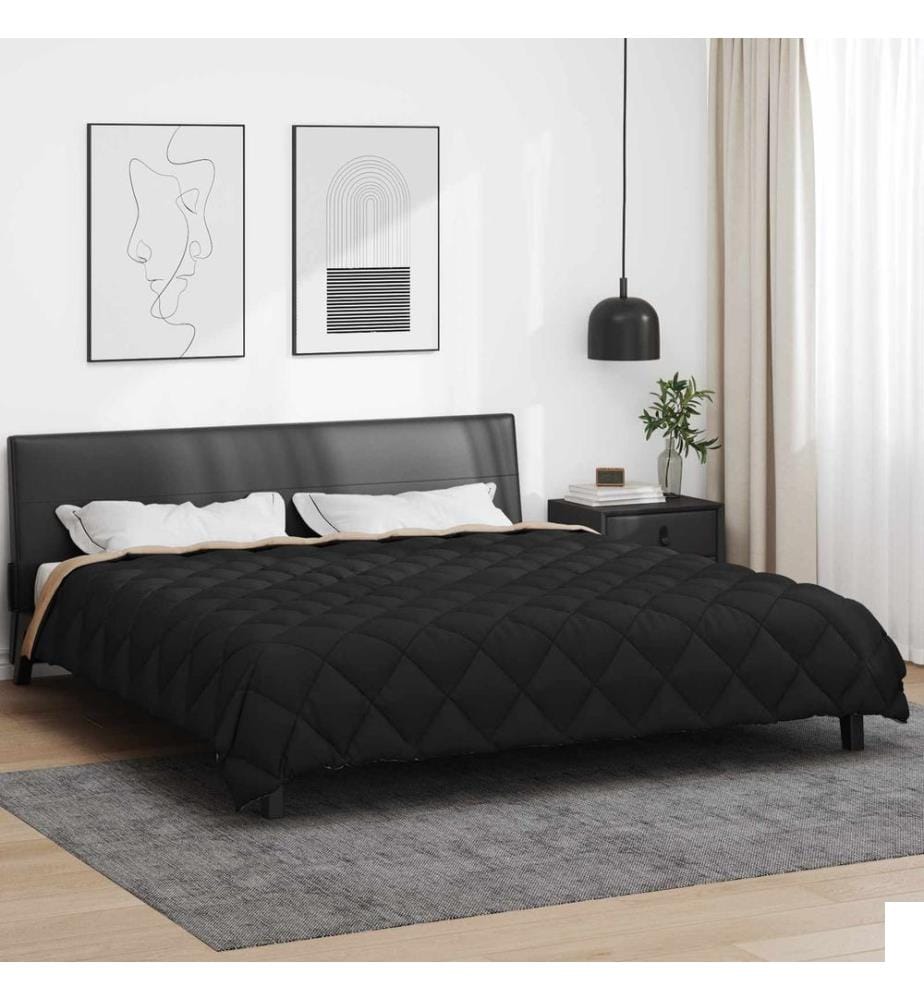 Duvet d'hiver Noir et Taupe 240 x 200 cm Microfibre