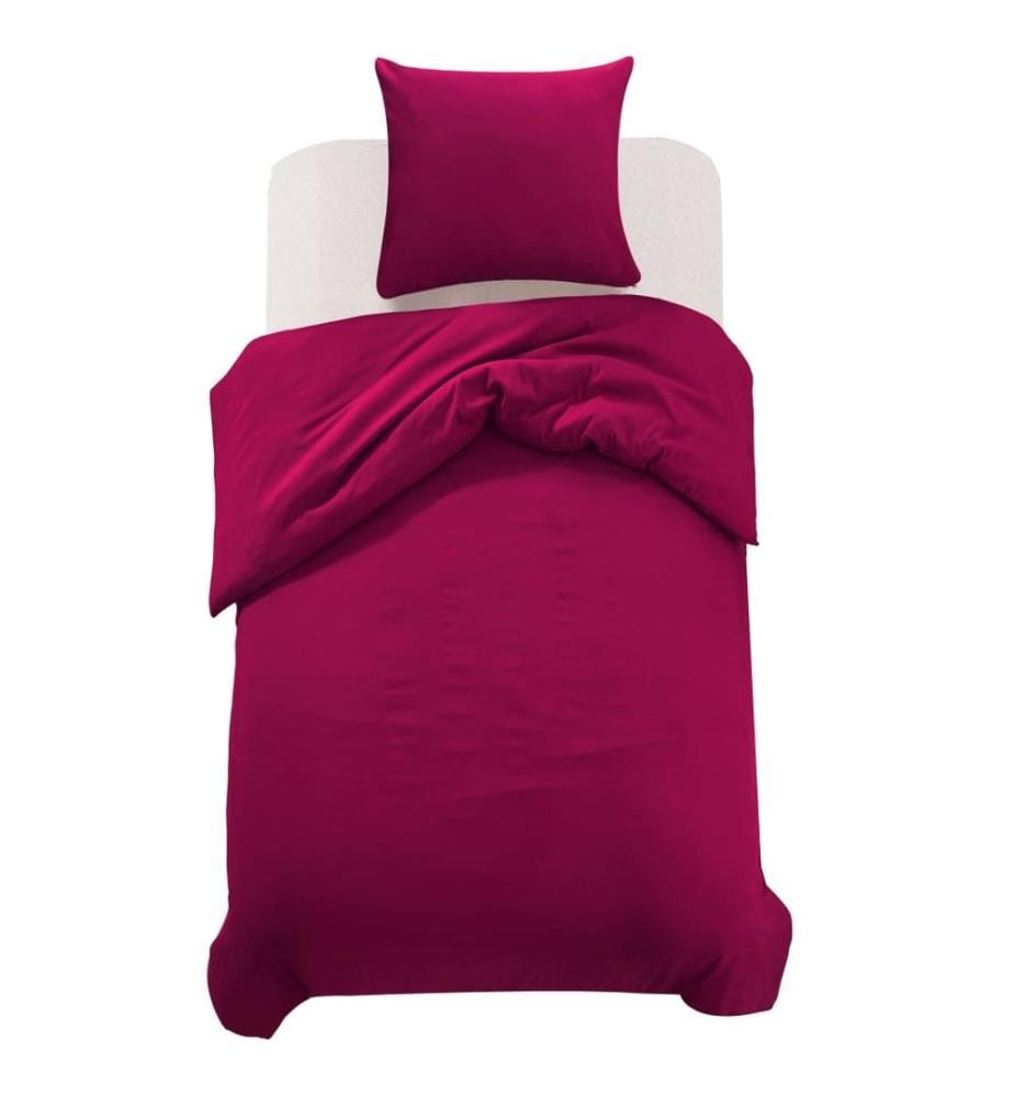 Jeu de housse de couette bordeaux 155x220/80x80 cm