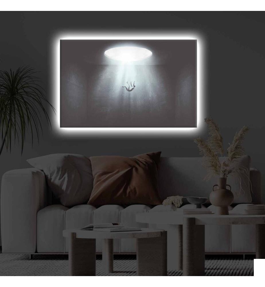 Peinture sur toile décorative éclairée par LED, multicolore, toile polyester