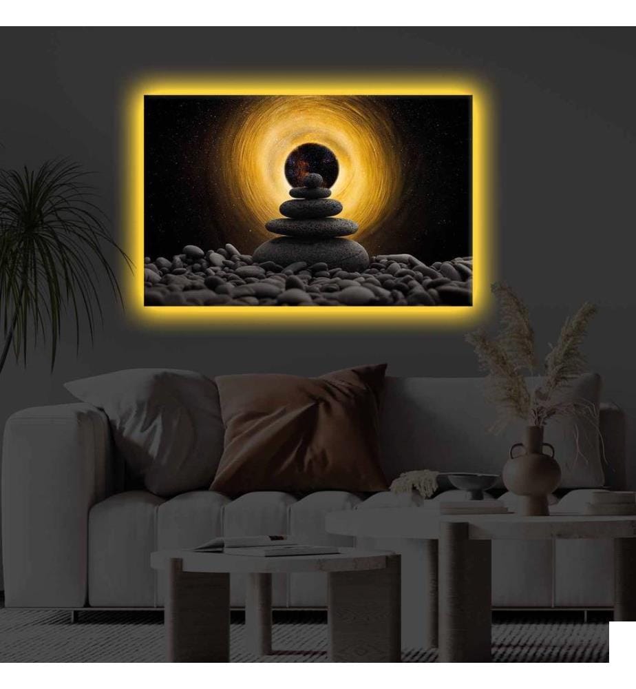 Peinture sur toile décorative éclairée par LED, multicolore, toile polyester