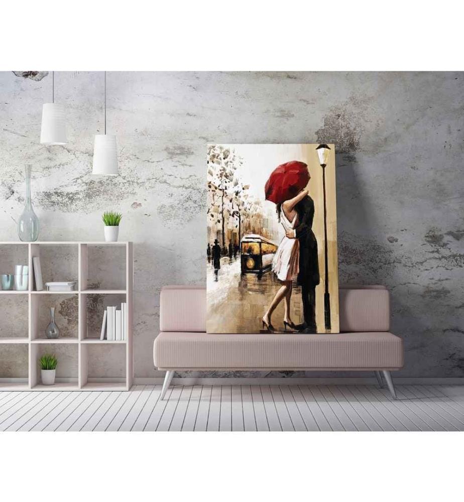 Peinture décorative sur toile, multicolore, 50% polyester - 50% coton, cadre en bois