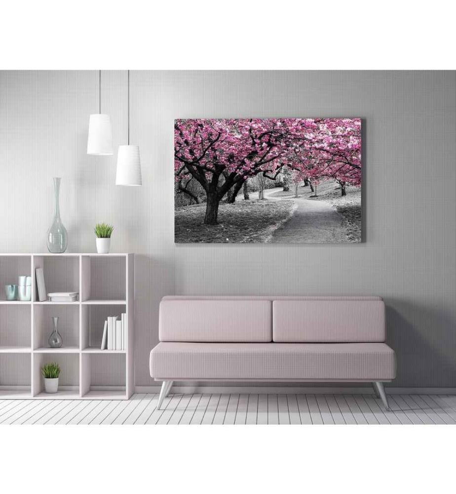 Peinture décorative sur toile, multicolore, 50% polyester - 50% coton, cadre en bois