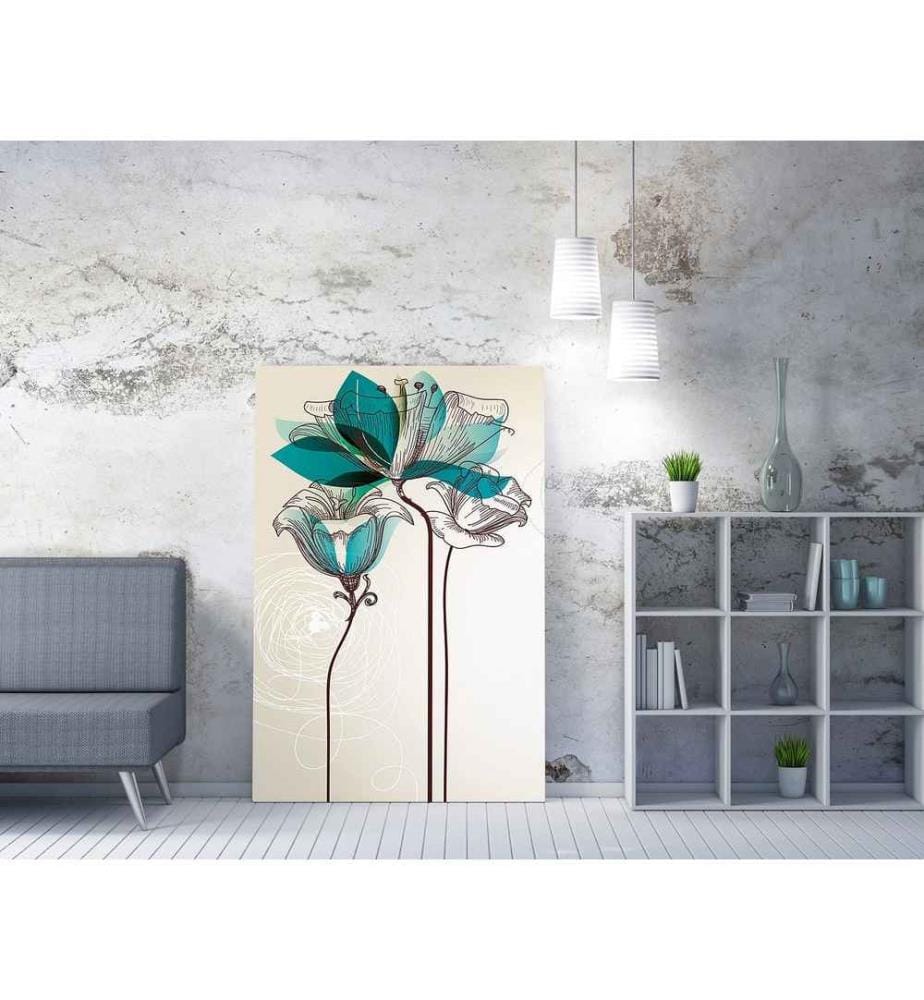 Peinture décorative sur toile, multicolore, 50% polyester - 50% coton, cadre en bois
