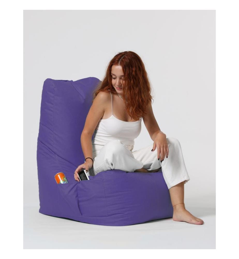 Sac de fèves de jardin, violet, polystyrène recyclé haute densité, tissu polyester