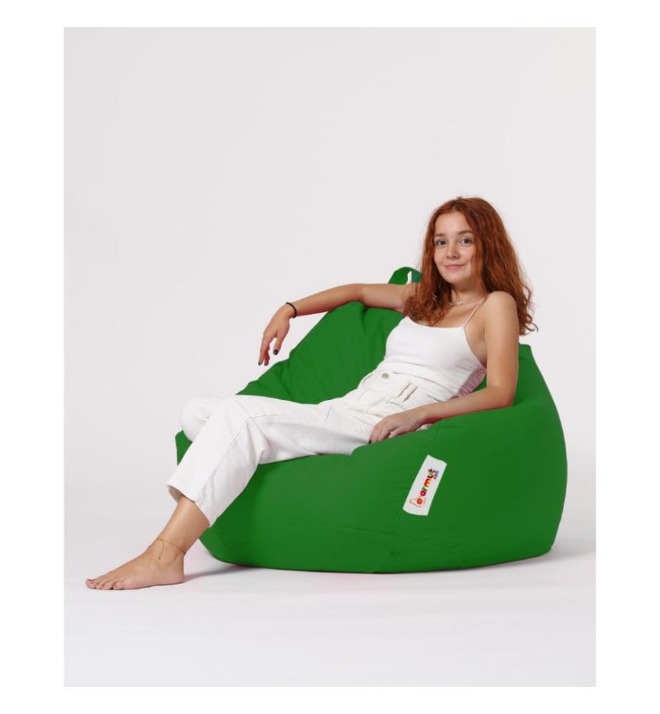 Sac de haricots de jardin, vert, polystyrène recyclé haute densité, tissu polyester