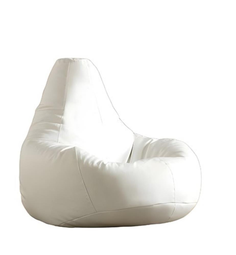 Bean Bag, White, 100% Polyester, Fabric : 100% Faux cuir