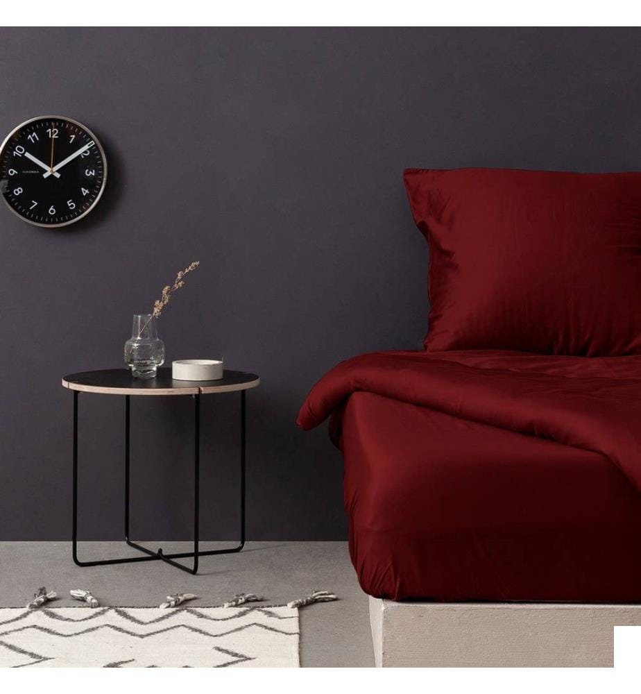 Drap-housse simple en satin, marron, 100% coton satin