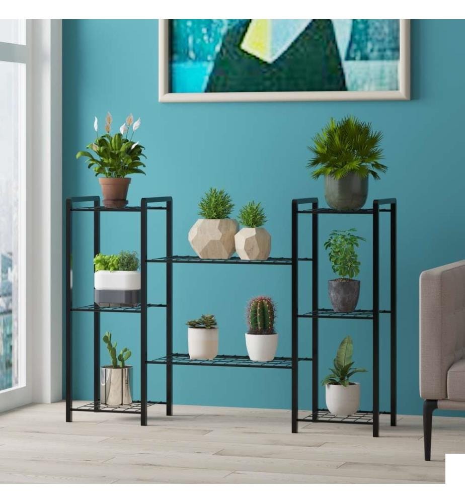 Jardinière décorative, noire, cadre : 100% métal
