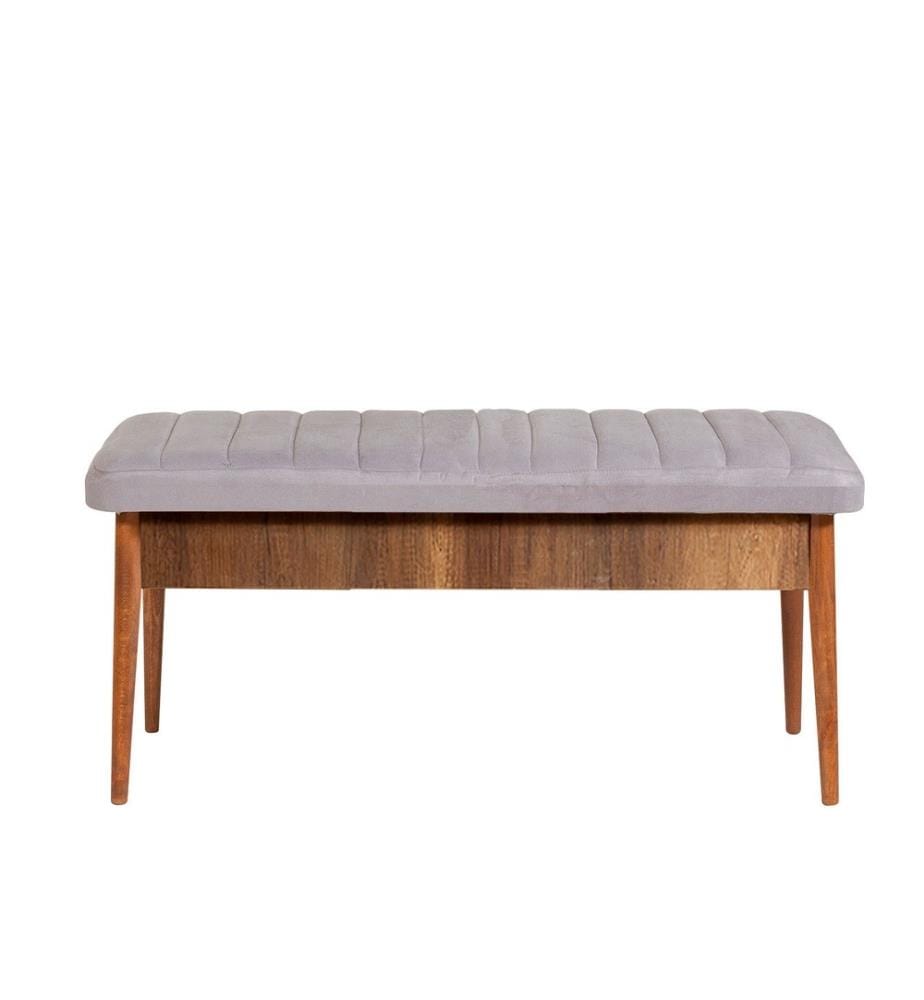 Banc, Walnut Soho, panneau de particules mélaminé, tissu velours