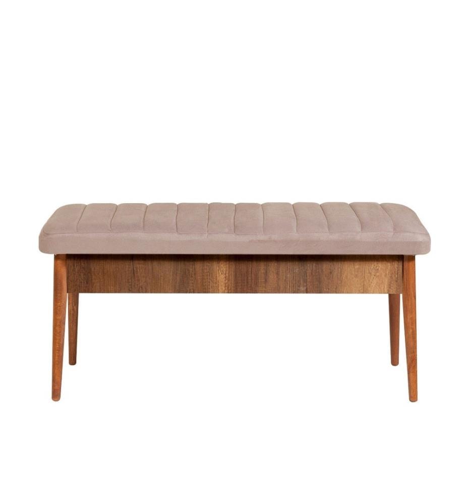 Banc, pierre de noyer, panneau de particules mélaminé, tissu velours