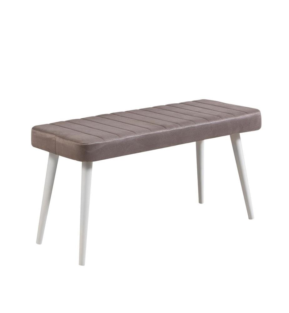 Banc, blanc gris, structure métallique, tissu polyuréthane