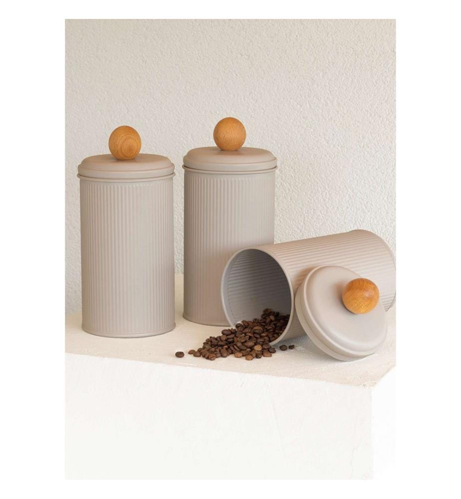 Ensemble de boîtes de rangement, 3 pièces, beige, 100 % GALVANISÉ