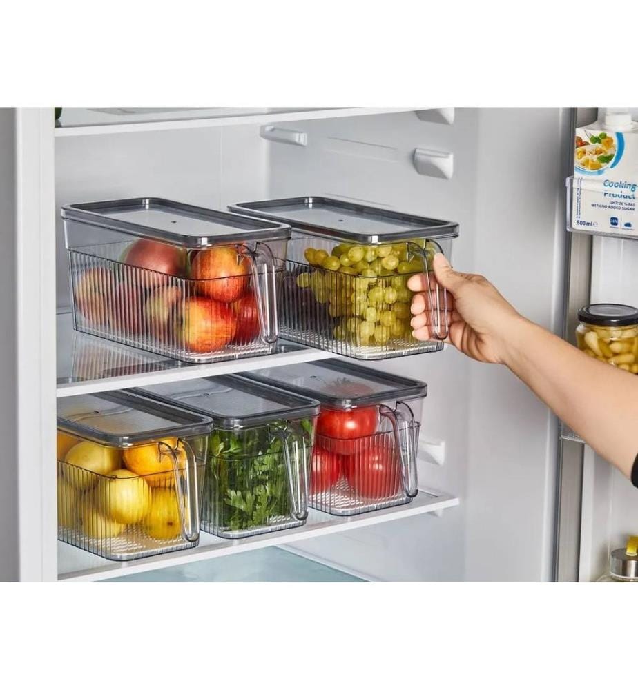 Ensemble d'organiseurs pour réfrigérateur, 6 pièces, transparent, 100 % PLASTIQUE