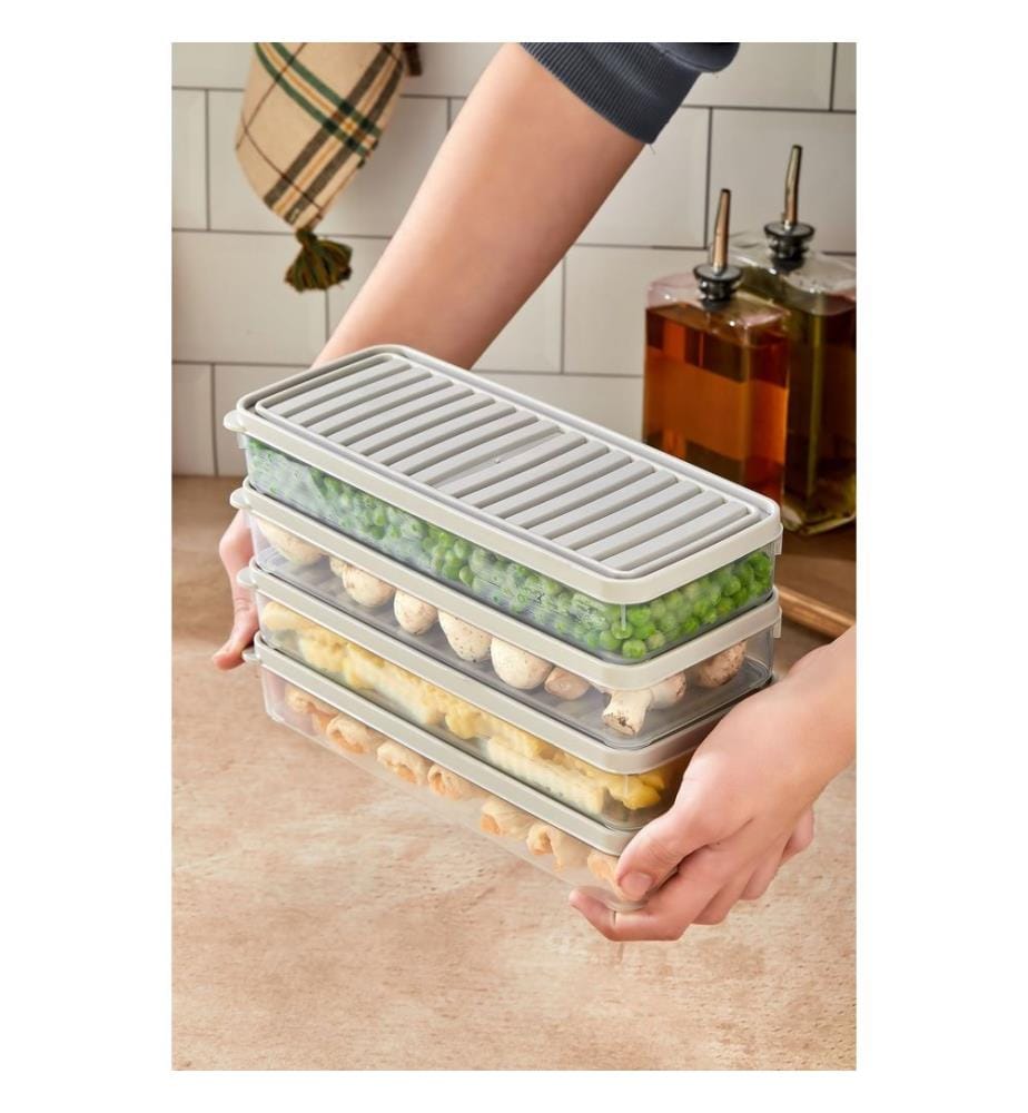 Ensemble de boîtes de rangement, 8 pièces, crème, 100 % PLASTIQUE