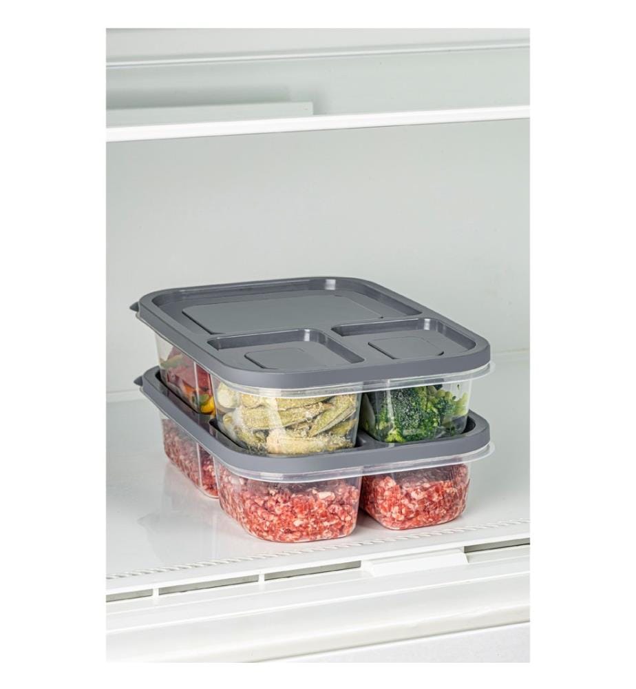 Ensemble de boîtes de rangement, 2 pièces, anthracite, 100 % PLASTIQUE