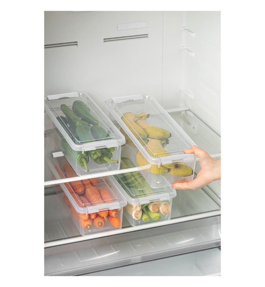 Ensemble de boîtes de rangement, 4 pièces, transparent, 100 % PLASTIQUE