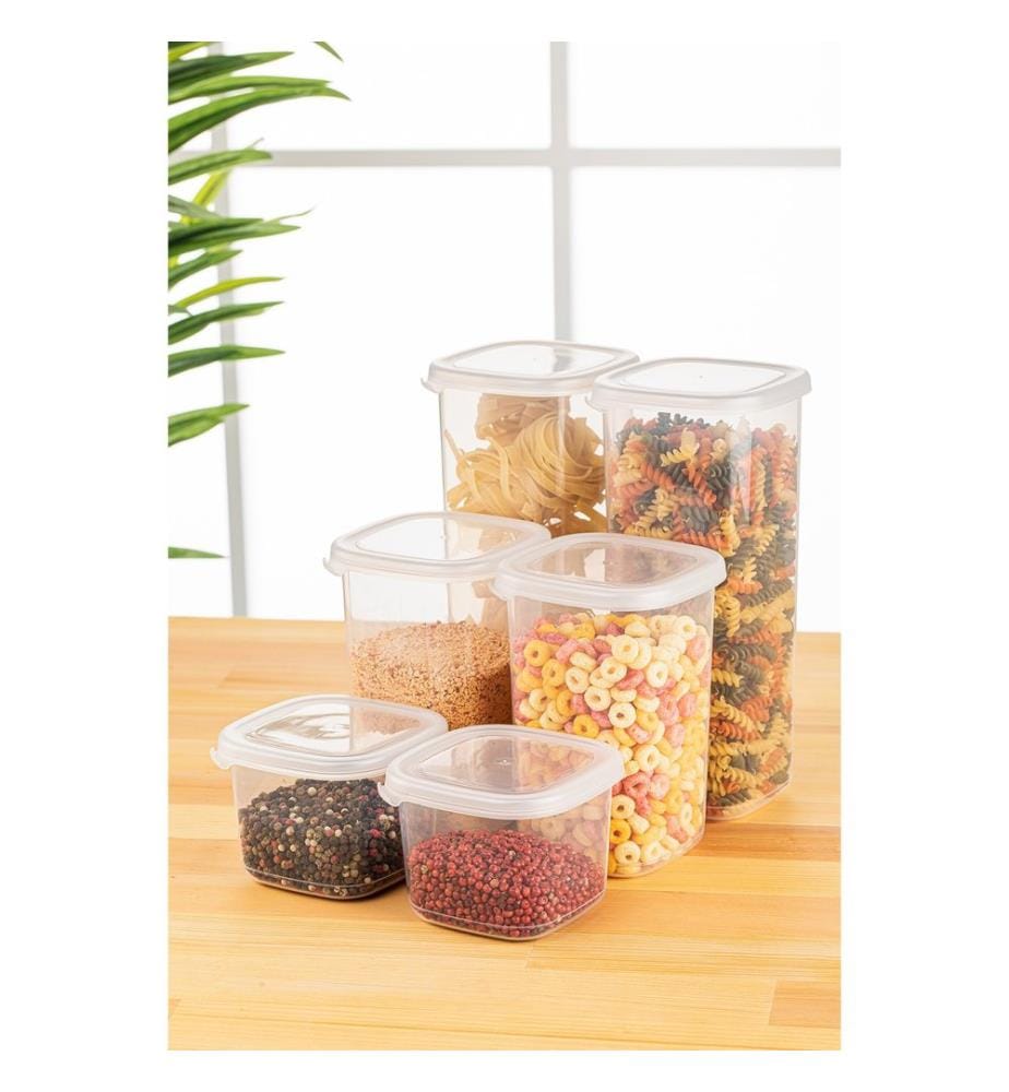Boîte de rangement, 6 pièces, blanc, 100% Plastic