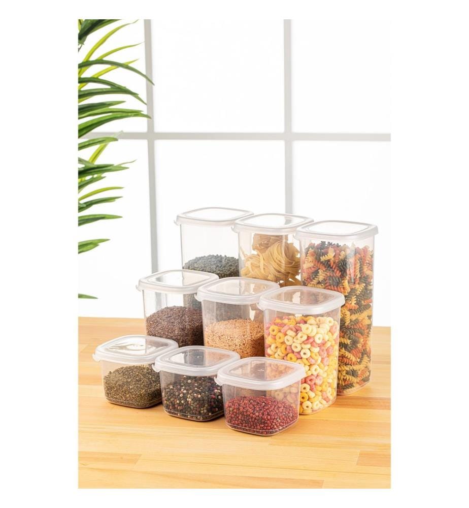 Boîte de rangement, 9 pièces, blanc, 100% Plastic
