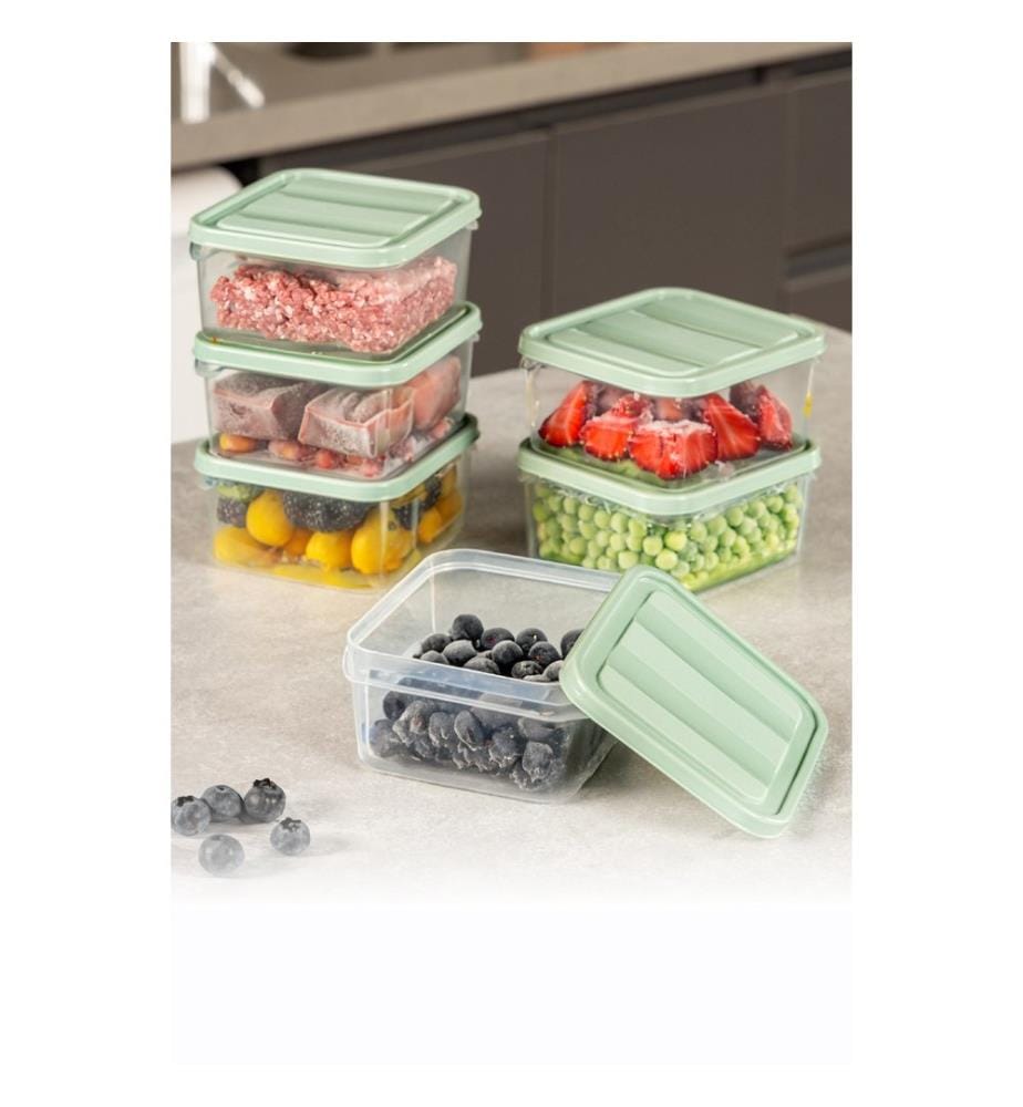 Ensemble de boîtes de rangement, 6 pièces, menthe, 100 % PLASTIQUE