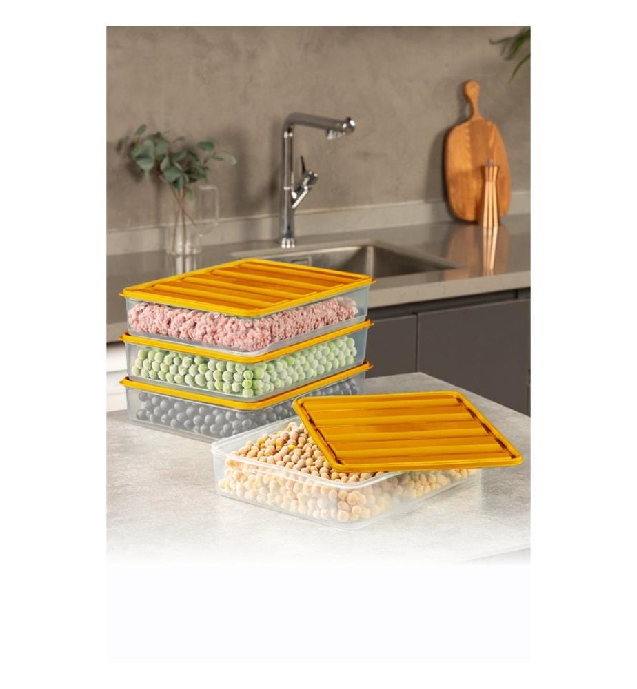 Ensemble de boîtes de rangement, 12 pièces, orange, 100 % PLASTIQUE