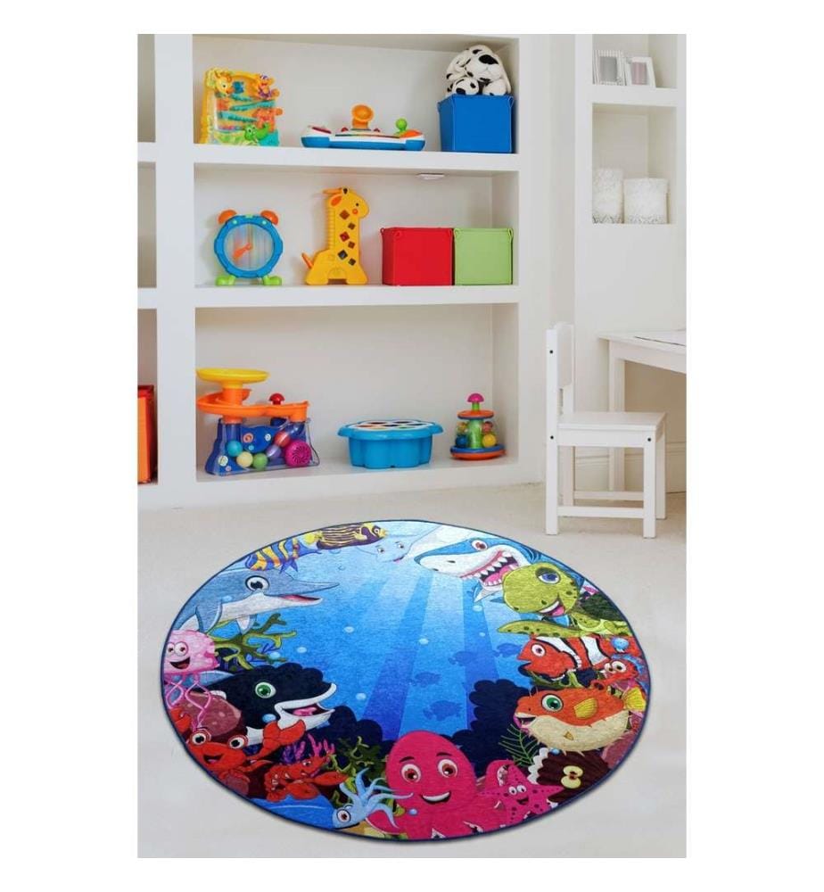 Tapis, 100 cm, , Multicolore, Tissu velours, hauteur des poils 10 mm