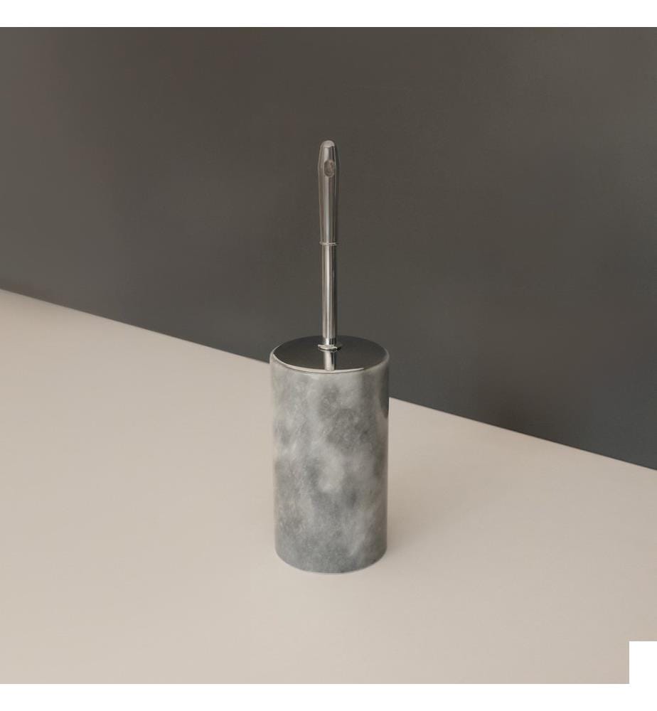 Brosse de toilette, gris, 100% marbre gris de Vérone