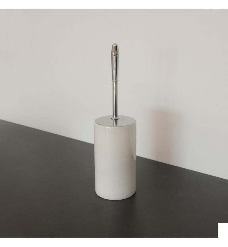 Brosse de toilette, blanc, 100% marbre de Thassos