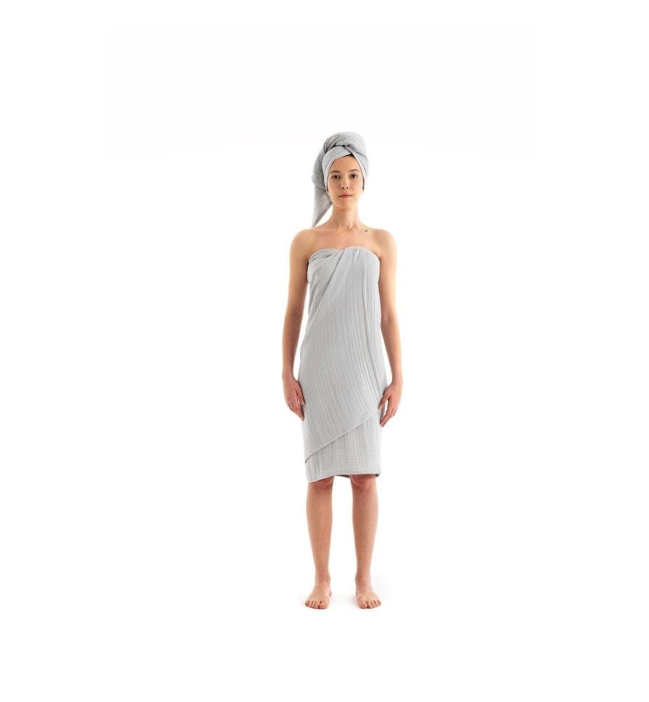 Ensemble de serviettes, 2 pièces, gris, 100% COTON