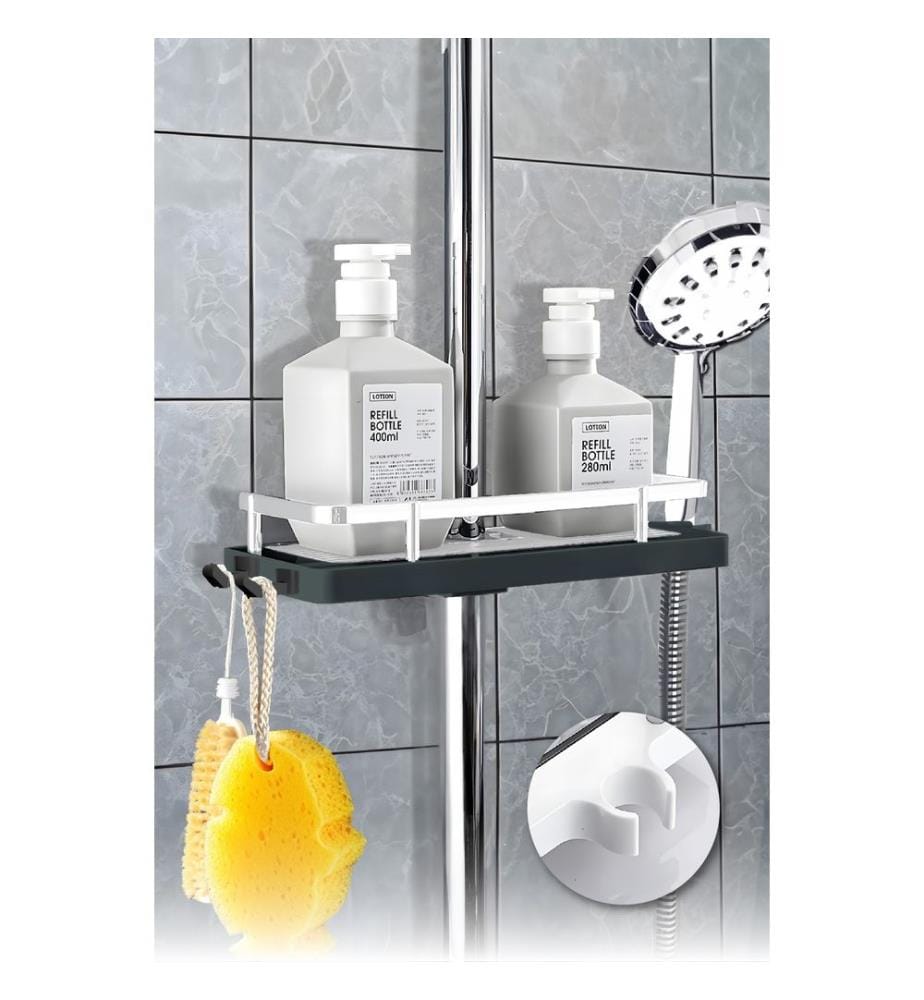 Organisateur de salle de bain, noir, 100% PLASTIQUE