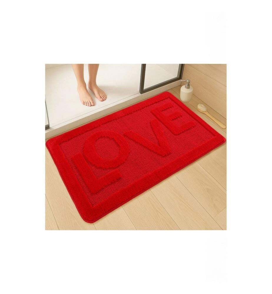 Tapis de bain, rouge, 100% POLYPROPYLENE
