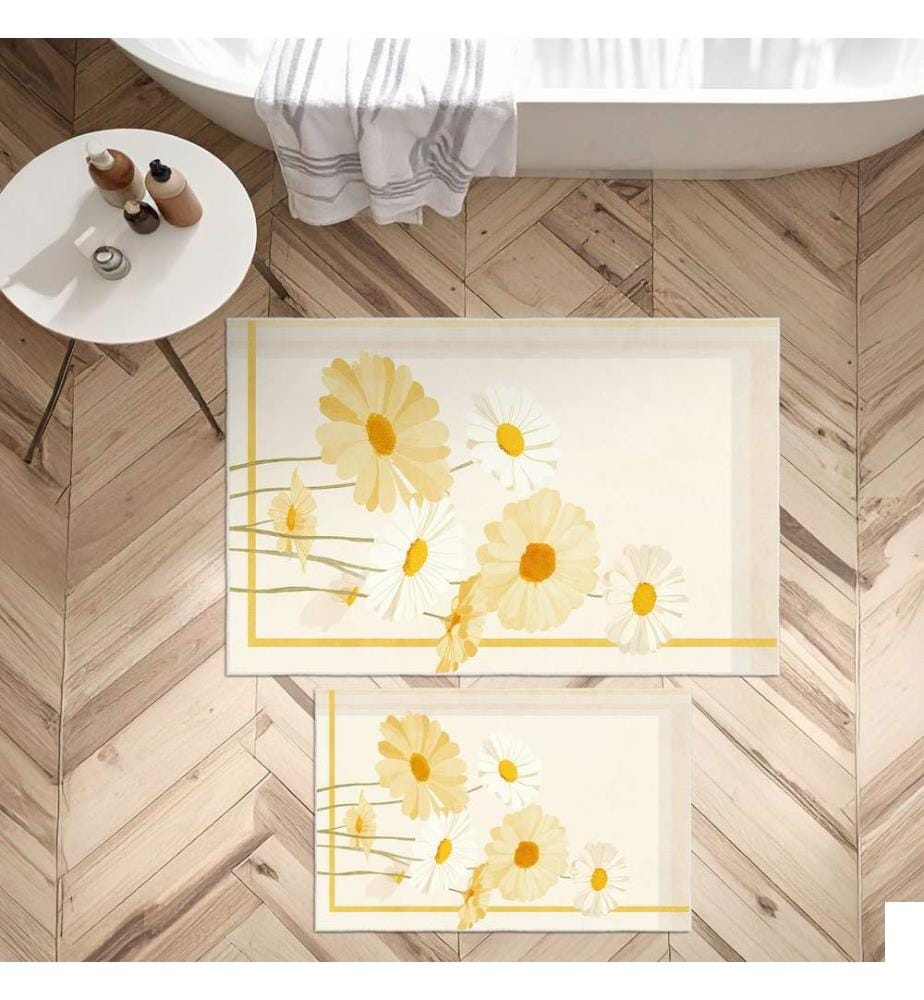 Ensemble de tapis de bain, 2 pièces, Beige, 100% POLYESTER