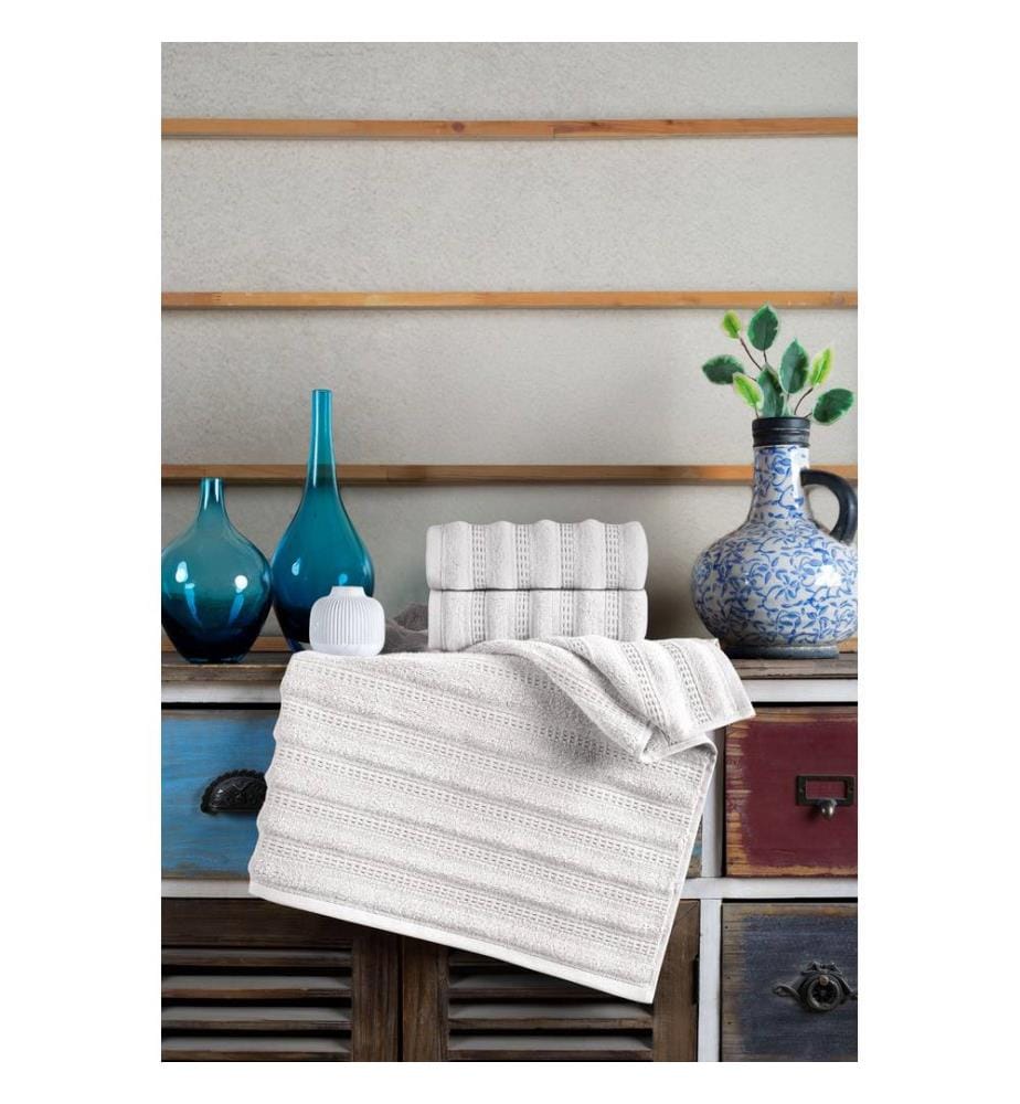 Set de serviettes, 2 pièces, Beige, 100% MICROCOTTON
