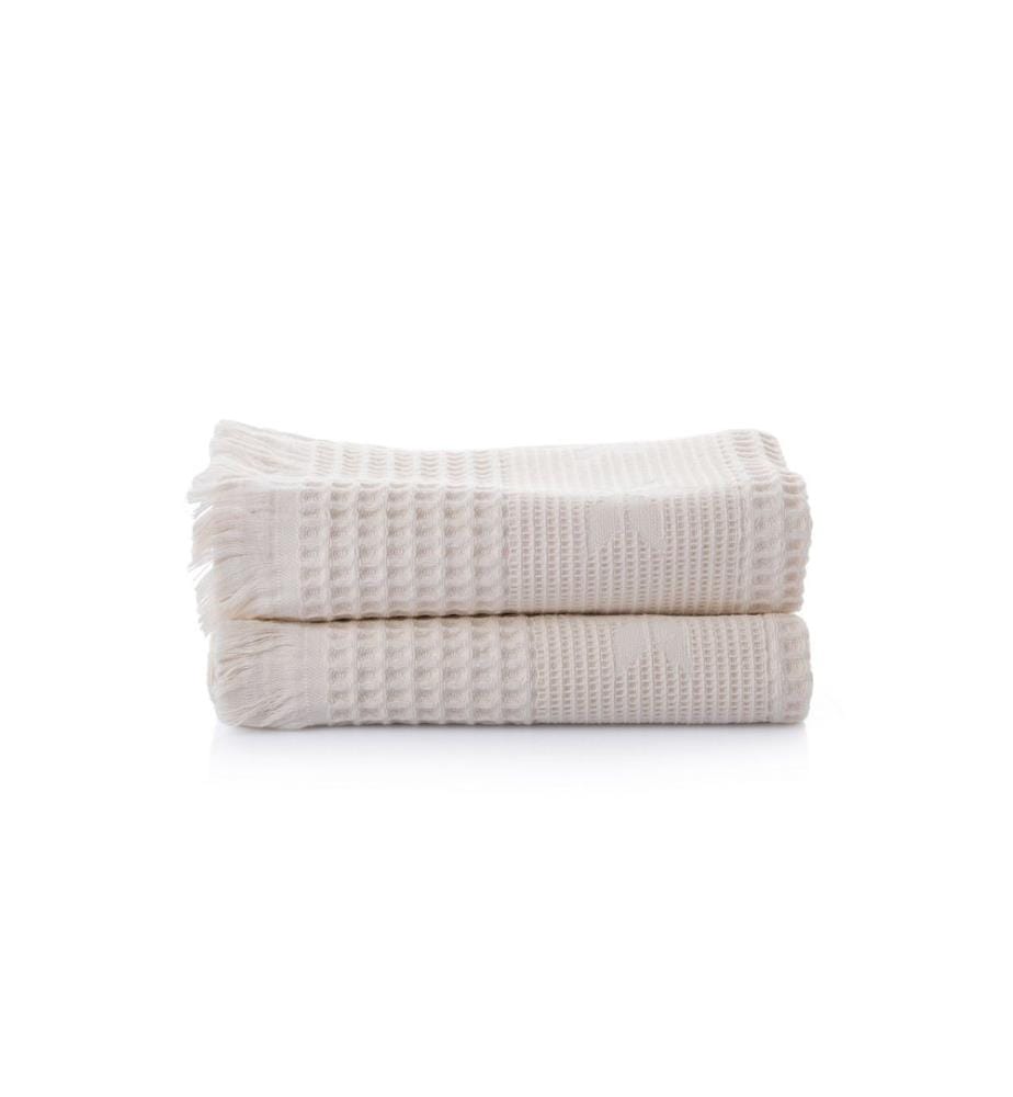 Set de serviettes, 2 pièces, Ecru, 100% COTON